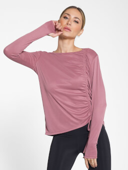 Trade Marlow Long Sleeve Crop Top - Rosewood